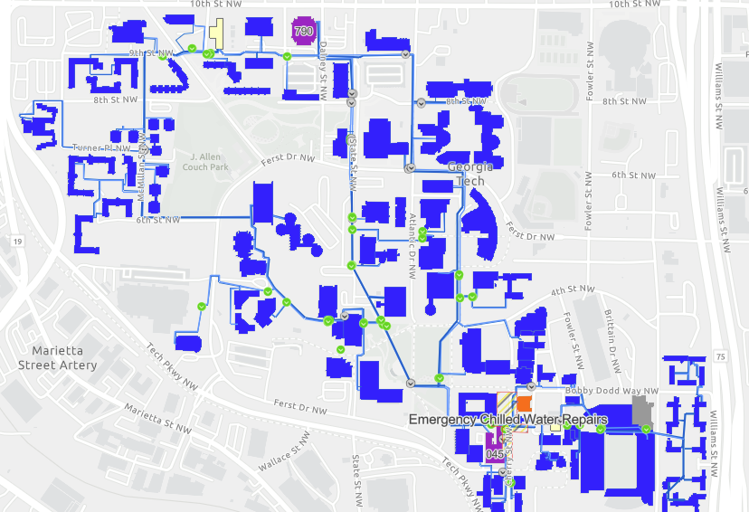 map of buildings restored to normal