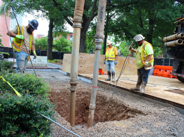 Construction work at Harrison Square