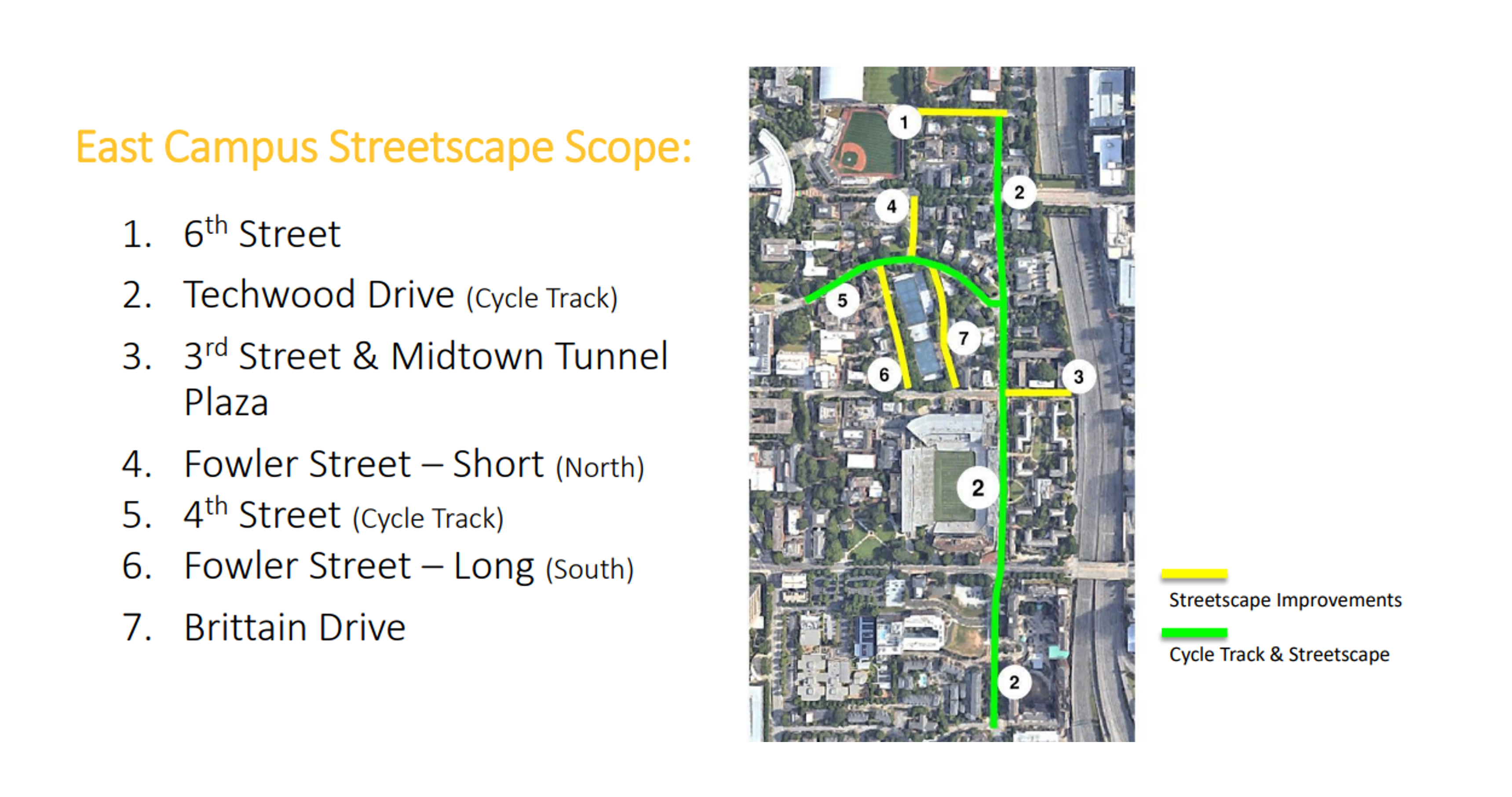 East Campus Streetscape map