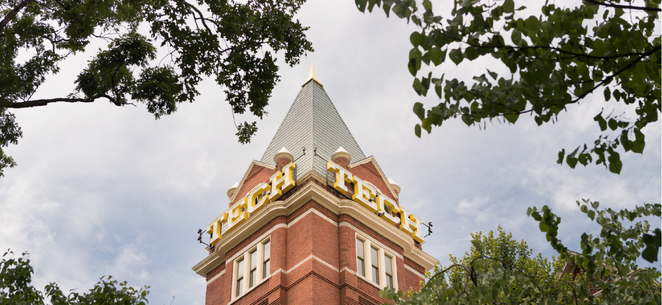 Tech tower with trees