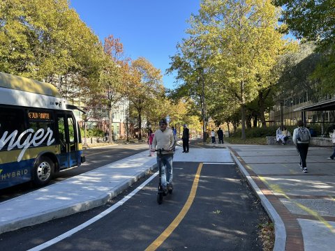 A section of the much-anticipated Ferst Drive Cycle Track opens on Jan. 6