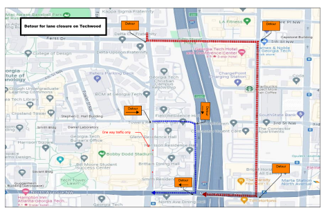 SAPC Construction Detour Map SAPC Construction Detour Map